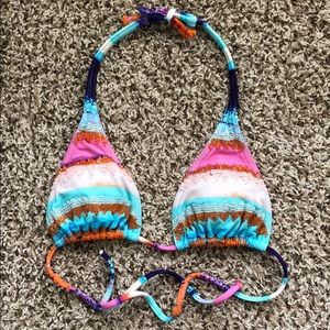 Vix Beaded Multi Color Triangle Top Size S